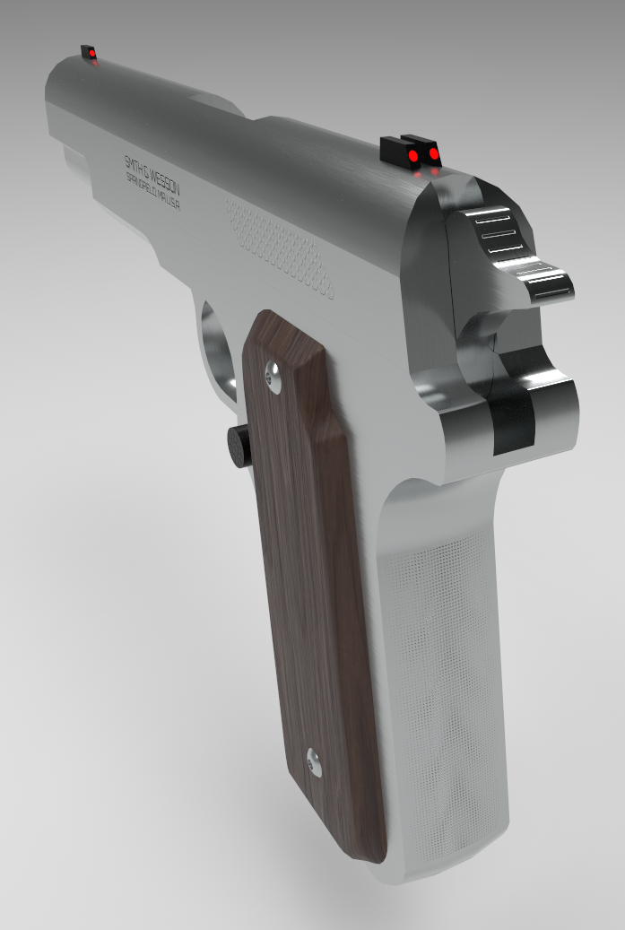 A close up render of our high definition gun that the VR player uses.